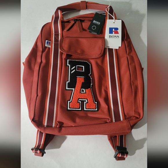 NWT Hugo Boss x Russell Athletic Square Backpack Red - Picture 6 of 16